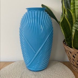 VTG Blue Glass Deco Vase